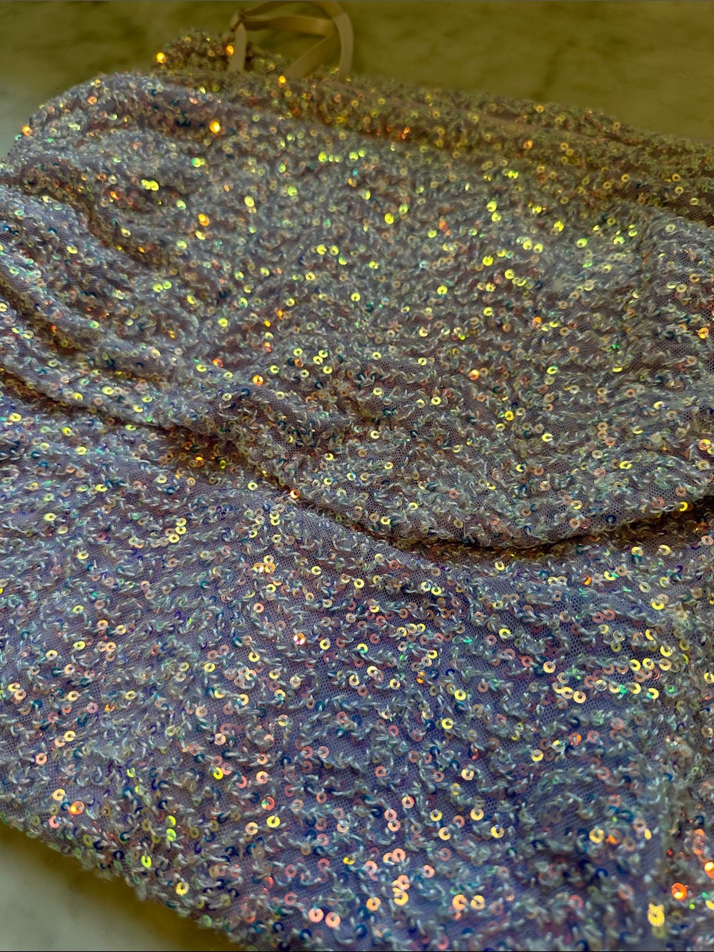 Windsor Iridescent Sparkling Lavender Sequin Mini Dress Size Medium - Picture 5 of 8